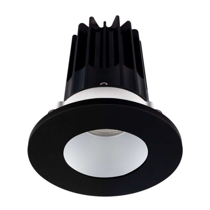 Lotus LED Light LED-2-S15W-40K-2RRAK-2RTBK-24 2" LED Recessed Downlight - High Output W/24 Degree Beam Angle, 15 Watt, CCT 4000K, 120V, Silver Reflector/ Round Black Trim