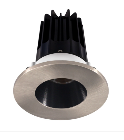 Lotus LED Lights LED-2-S15W-40K-2RRBK-2RTBN-24 2" Led Recessed Downlight - High Output - 15w - 4000k - 1,020 Lumens - Black Reflector - Round Brushed Nickel Trim - 24° - 120v