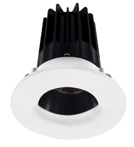 Lotus LED Lights LED-2-S15W-40K-2RRBK-2RWW-24D 2 inch Recessed Downlight LED, Wattage 15W, Color Temperature 4000k, Lumens 1020 lm, 24° Beam Angle, Black Reflector, Round Wall Wash Trim