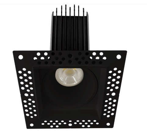 Lotus LED Lights LED-2-S15W-3018K-BK-T-SQ 2" Trimless Square Led Downlight - High Output - 15w - Dim To Warm / 3k-18k - 800 Lumens - 120v - Black Finish