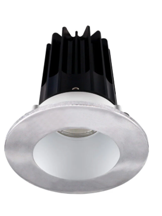 Lotus LED Lights LED-2-S8W2-27K-2RRAK-2RTCH-60D 2 inch Recessed Downlight 8W LED 2700K 580 lm - 60° Beam Angle - Alzak Reflector - Round Chrome Trim - Type IC Damp Air-Tight T24 CRI 90+