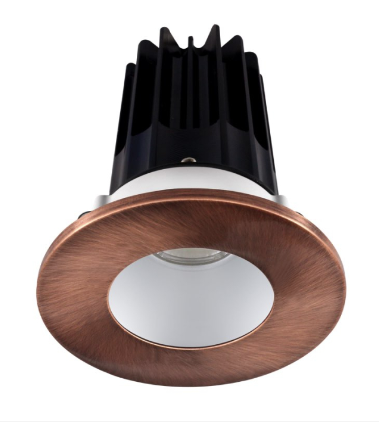 Lotus LED Lights LED-2-S8W2-27K-2RRAK-2RTCP 2" Led Recessed Downlight - 8w - 2700k - 580 Lumens - Silver Reflector - Round Copper Trim - 120v