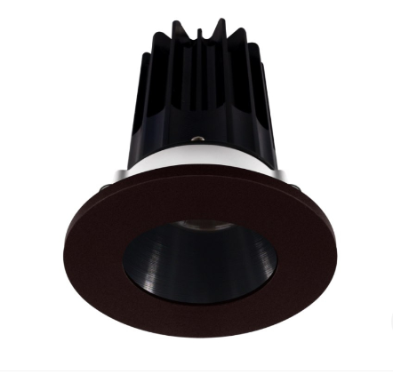 Lotus LED Lights LED-2-S8W2-27K-2RRBK-2RTBZ 2" Led Recessed Downlight - 8w - 2700k - 580 Lumens - Black Reflector - Round Bronze Trim - 120v