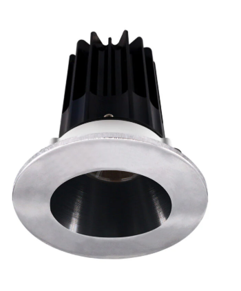 Lotus LED Lights LED-2-S8W2-27K-2RRBK-2RTCH-60D 2 inch Recessed Downlight 8W LED 2700K 580 lm - 60° Beam Angle - Black Reflector - Round Chrome Trim - Type IC Damp Air-Tight T24 CRI 90+