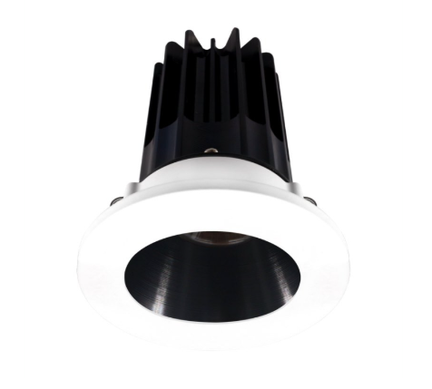 Lotus LED Lights LED-2-S8W2-27K-2RRBK-2RTWH-60D 2" LED Recessed Downlight - 8W - 2700K - 580 Lumens - Black Reflector - Round White Trim - 120V - 60° Beam Angle