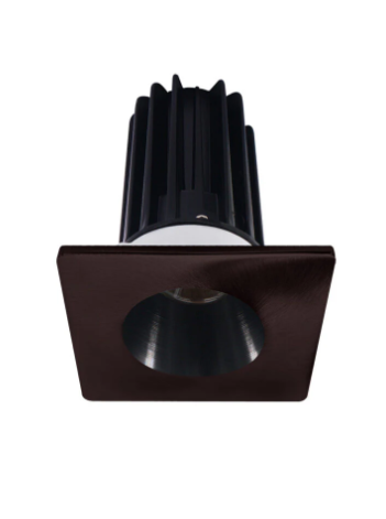 Lotus LED Lights LED-2-S8W2-27K-2RRBK-2STBZ-60D 2 inch Recessed Downlight 8W LED 2700K 580 lm - 60° Beam Angle - Black Reflector - Square Bronze Trim - Type IC Damp Air-Tight T24 CRI 90+
