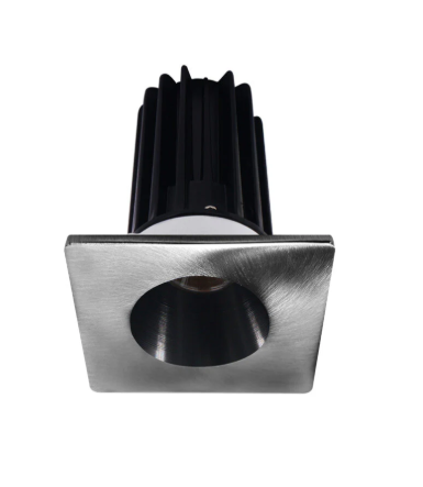 Lotus LED Lights LED-2-S8W2-27K-2RRBK-2STCH-60D 2 inch Recessed Downlight 8W LED 2700K 580 lm - 60° Beam Angle - Black Reflector - Square Chrome Trim - Type IC Damp Air-Tight T24 CRI 90+