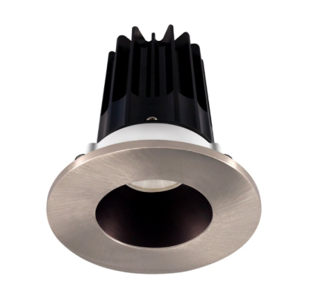 Lotus LED Lights LED-2-S8W2-27K-2RRBZ-2RTBN-60D 2" LED Recessed Downlight - 8W - 2700K - 580 Lumens - Bronze Reflector - Round Brushed Nickel Trim - 120V - 60° Beam Angle