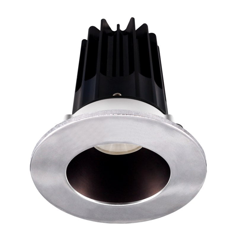 Lotus LED Lights LED-2-S8W2-27K-2RRBZ-2RTCH-24 2" LED Round Recessed Downlight, Color Temperature 2700K, Lumens 580 lm, Wattage 8W, Beam Angle 24°, Bronze Reflector - Chrome Trim
