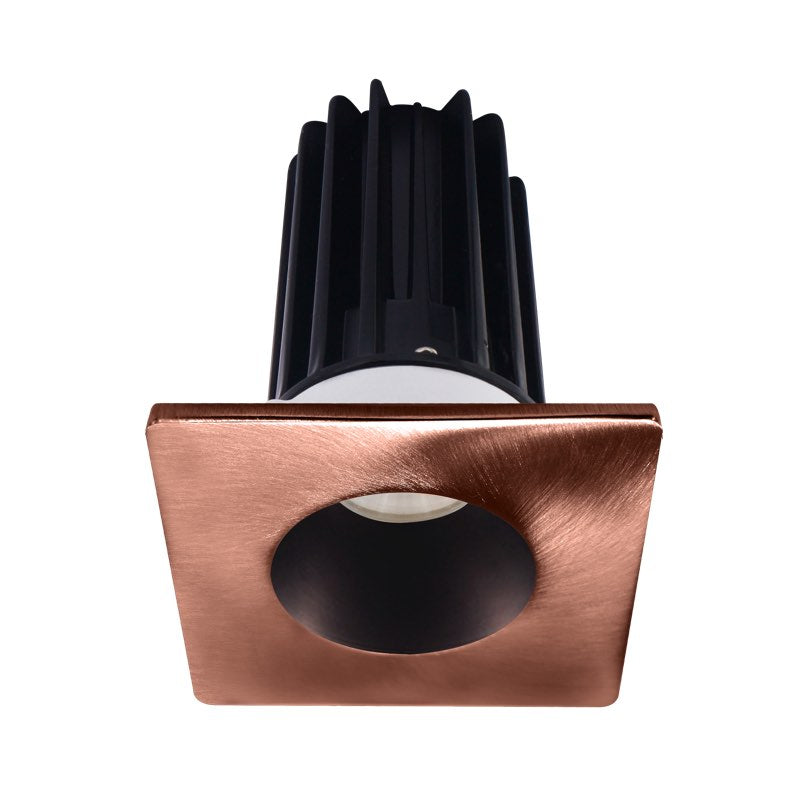 Lotus LED Lights LED-2-S8W2-27K-2RRBZ-2STCP-24 2" LED Recessed Downlight - 8W - 2700K - 580 Lumens - Bronze Reflector - Square Copper Trim - 24° - 120V