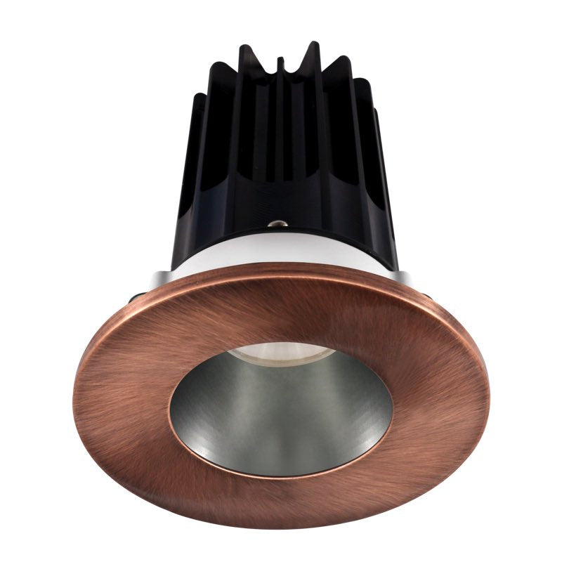 Lotus LED Lights LED-2-S8W2-27K-2RRCH-2RTCP-24 2" LED Round Recessed Downlight, Color Temperature 2700K, Lumens 580 lm, Wattage 8W, Beam Angle 24°, Chrome Reflector - Copper Trim