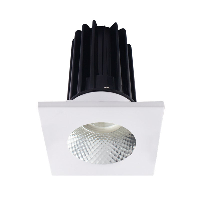 Lotus LED Lights LED-2-S8W2-27K-2RRDM-2STWH-24D 2" LED Recessed Downlight, Wattage 8W, Color Temperature 2700K, Lumens 580 lm, Beam Angle 24°, Diamond Reflector - Square White Trim - 120V