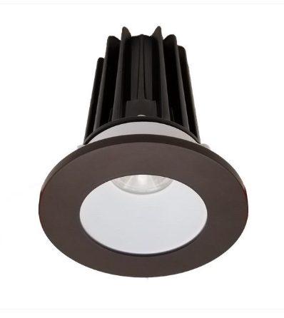 Lotus LED Lights LED-2-S8W2-27K-2RRWH-2RTBZ 2" Led Recessed Downlight - 8w - 2700k - 580 Lumens - White Reflector - Round Bronze Trim - 120v