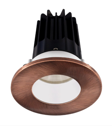 Lotus LED Lights LED-2-S8W2-27K-2RRWH-2RTCP 2" Led Recessed Downlight - 8w - 2700k - 580 Lumens - White Reflector - Round Copper Trim - 120v