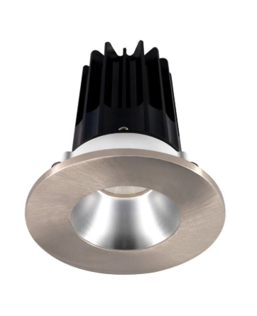 Lotus LED Lights LED-2-S8W2-3018K-2RRAK-2RTBN 2 inch Recessed Downlight 8W LED Dim to Warm 3000-1800K 600 lm - 38° Beam Angle - Alzak Reflector - Round Brushed Nickel Trim - Type IC Damp Air-Tight T24 CRI 90+