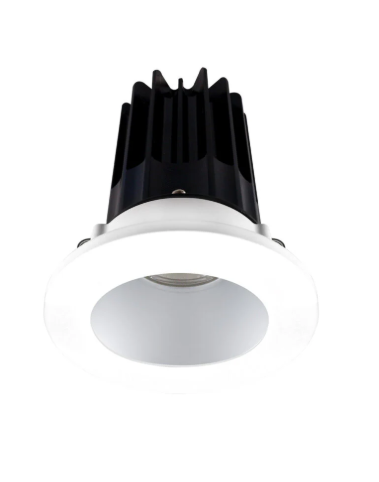 Lotus LED Lights LED-2-S8W2-3018K-2RRAK-2RTWH 2 inch Recessed Downlight 8W LED Dim to Warm 3000-1800K 600 lm - 38° Beam Angle - Alzak Reflector - Round White Trim - Type IC Damp Air-Tight T24 CRI 90+
