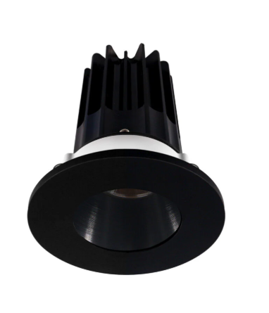 Lotus LED Lights LED-2-S8W2-3018K-2RRBK-2RTBK 2 inch Recessed Downlight 8W LED Dim to Warm 3000-1800K 600 lm - 38° Beam Angle - Black Reflector - Round Black Trim - Type IC Damp Air-Tight T24 CRI 90+