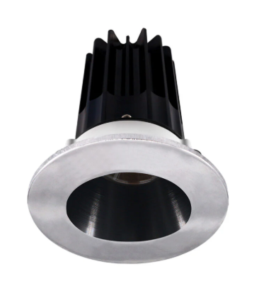 Lotus LED Lights LED-2-S8W2-3018K-2RRBK-2RTCH 2 inch Recessed Downlight 8W LED Dim to Warm 3000-1800K 600 lm - 38° Beam Angle - Black Reflector - Round Chrome Trim - Type IC Damp Air-Tight T24 CRI 90+