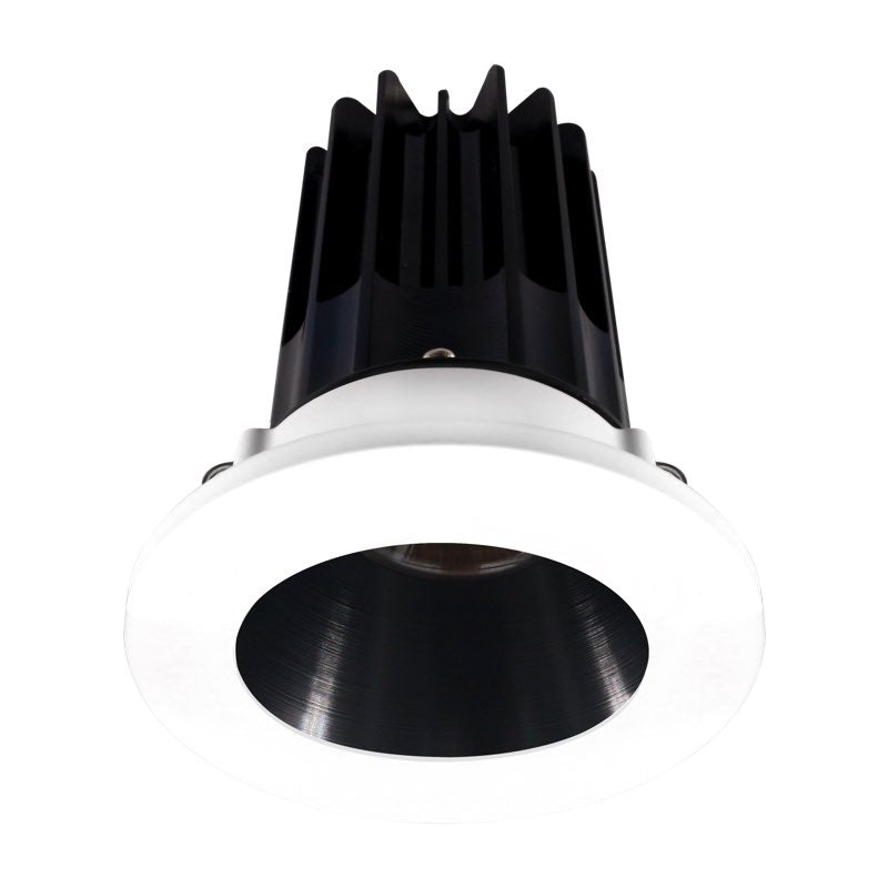 Lotus LED Lights LED-2-S8W2-3018K-2RRBK-2RTWH-24D 2" LED Recessed Downlight, Wattage 8W, Color Temperature Dim to Warm 30K-18K, Lumens 600 lm, Beam Angle 24°, Black Reflector - Round White Trim - 120V