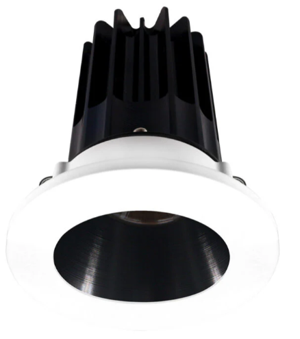 Lotus LED Lights LED-2-S8W2-3018K-2RRBK-2RTWH-60D 2 inch Recessed Downlight LED, Wattage 8W, Dim to Warm 3000-1800K, Lumens 600 lm, 60° Beam Angle, Black Reflector, Round White Trim