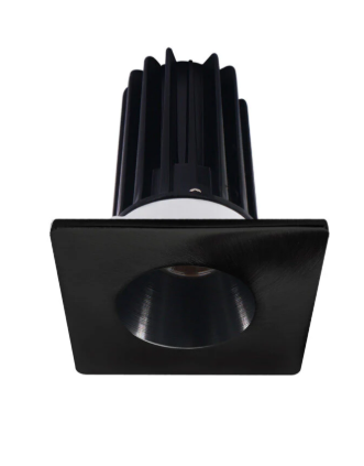Lotus LED Lights LED-2-S8W2-3018K-2RRBK-2STBK-60D 2 inch Recessed Downlight 8W LED Dim to Warm 3000-1800K 600 lm - 60° Beam Angle - Black Reflector - Square Black Trim - Type IC Damp Air-Tight T24 CRI 90+