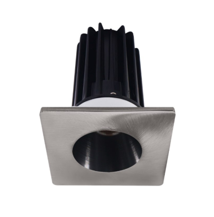 Lotus LED Lights LED-2-S8W2-3018K-2RRBK-2STBN-60D 2 inch Recessed Downlight 8W LED Dim to Warm 3000-1800K 600 lm - 60° Beam Angle - Black Reflector - Square Brushed Nickel Trim - Type IC Damp Air-Tight T24 CRI 90+