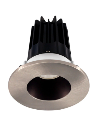 Lotus LED Lights LED-2-S8W2-3018K-2RRBZ-2RTBN 2 inch Recessed Downlight 8W LED Dim to Warm 3000-1800K 600 lm - 38° Beam Angle - Bronze Reflector - Round Brushed Nickel Trim - Type IC Damp Air-Tight T24 CRI 90+