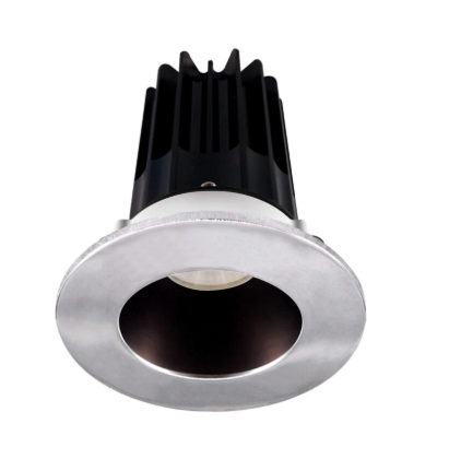 Lotus LED Lights LED-2-S8W2-3018K-2RRBZ-2RTCH 2 inch Recessed Downlight 8W LED Dim to Warm 3000-1800K 600 lm - 38° Beam Angle - Bronze Reflector - Round Chrome Trim - Type IC Damp Air-Tight T24 CRI 90+