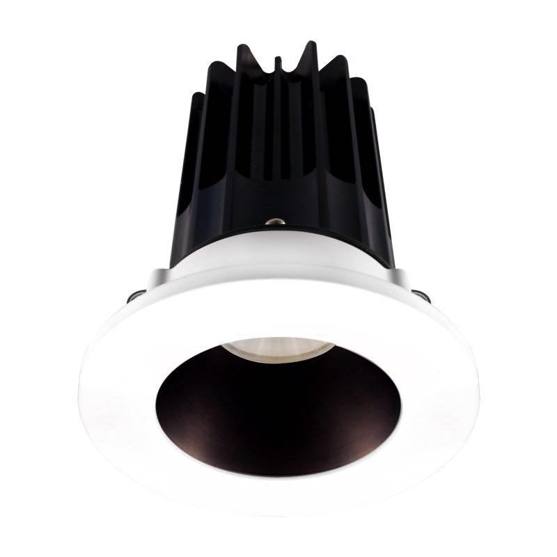 Lotus LED Lights LED-2-S8W2-3018K-2RRBZ-2RTWH-60D 2" LED Recessed Downlight, Wattage 8W, Color Temperature Dim to Warm, Lumens 600 lm, Beam Angle 60°, Bronze Reflector - Round White Trim - 120V