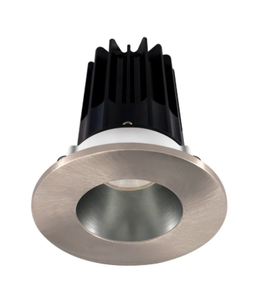 Lotus LED Lights LED-2-S8W2-3018K-2RRCH-2RTBN 2 inch Recessed Downlight 8W LED Dim to Warm 3000-1800K 600 lm - 38° Beam Angle - Chrome Reflector - Round Brushed Nickel Trim - Type IC Damp Air-Tight T24 CRI 90+