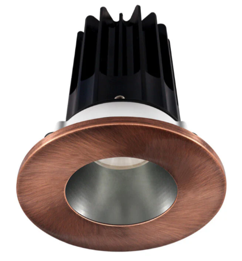 Lotus LED Lights LED-2-S8W2-3018K-2RRCH-2RTCP-24D 2" LED Recessed Downlight, Wattage 8W, Color Temperature 30K-18K, 600 Lumens, Chrome Reflector, Round Copper Trim, 24° Beam Angle, Voltage 120V