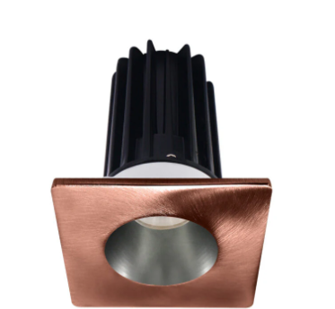Lotus LED Lights LED-2-S8W2-3018K-2RRCH-2STCP-24D 2 inch Recessed Downlight 8W LED Dim to Warm 3000-1800K 600 lm - 24° Beam Angle - Chrome Reflector - Square Copper Trim - Type IC Damp Air-Tight T24 CRI 90+