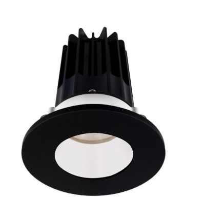 Lotus LED Lights LED-2-S8W2-3018K-2RRWH-2RTBK 2 inch Recessed Downlight 8W LED Dim to Warm 3000-1800K 600 lm - 38° Beam Angle - White Reflector - Round Black Trim - Type IC Damp Air-Tight T24 CRI 90+
