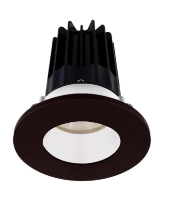 Lotus LED Lights LED-2-S8W2-3018K-2RRWH-2RTBZ 2 inch Recessed Downlight 8W LED Dim to Warm 3000-1800K 600 lm - 38° Beam Angle - White Reflector - Round Bronze Trim - Type IC Damp Air-Tight T24 CRI 90+