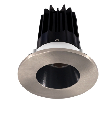 Lotus LED Lights LED-2-S8W2-30K-2RRBK-2RTBN 2" Led Recessed Downlight - 8w - 3000k - 600 Lumens - Black Reflector - Round Brushed Nickel Trim - 120v
