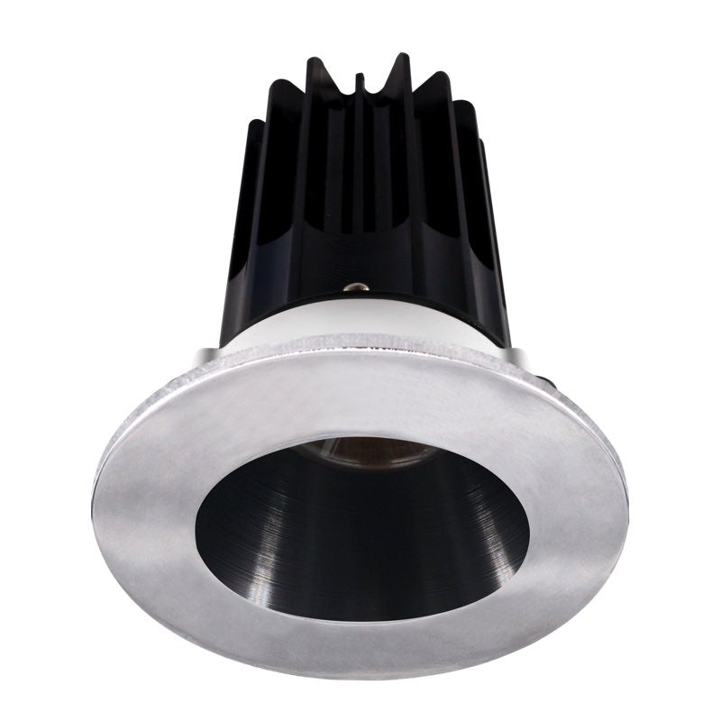 Lotus LED Lights LED-2-S8W2-30K-2RRBK-2RTCH-24 2" LED Recessed Downlight, Color Temperature 3000K, Lumens 600 lm, Wattage 8W, Beam Ange 24°, Black Reflector - Chrome Trim