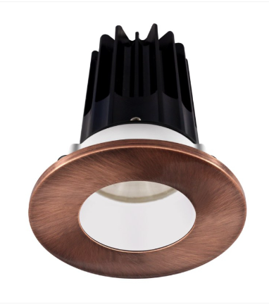 Lotus LED Lights LED-2-S8W2-30K-2RRWH-2RTCP 2" Led Recessed Downlight - 8w - 3000k - 600 Lumens - White Reflector - Round Copper Trim - 120v