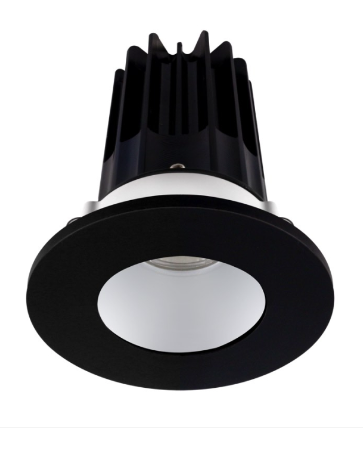 Lotus LED Lights LED-2-S8W2-40K-2RRAK-2RTBK 2" Led Recessed Downlight - 8w - 4000k - 620 Lumens - Silver Reflector - Round Black Trim - 120v