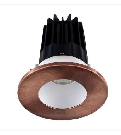 Lotus LED Lights LED-2-S8W2-40K-2RRAK-2RTCP 2" Led Recessed Downlight - 8w - 4000k - 620 Lumens - Silver Reflector - Round Copper Trim - 120v