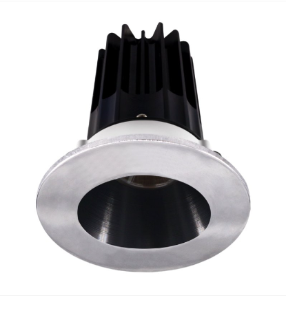 Lotus LED Lights LED-2-S8W2-40K-2RRBK-2RTCH 2" Led Recessed Downlight - 8w - 4000k - 620 Lumens - Black Reflector - Round Chrome Trim - 120v