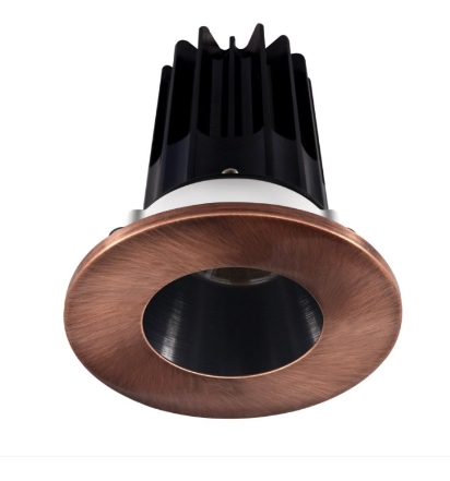 Lotus LED Lights LED-2-S8W2-40K-2RRBK-2RTCP 2" Led Recessed Downlight - 8w - 4000k - 620 Lumens - Black Reflector - Round Copper Trim - 120v