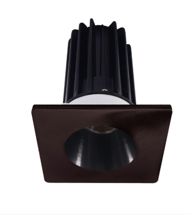 Lotus LED Lights LED-2-S8W2-40K-2RRBK-2STBZ-24 2" Led Recessed Downlight - 8w - 4000k - 620 Lumens - Black Reflector - Square Bronze Trim - 24° - 120v