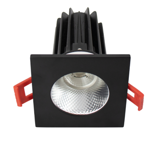 Lotus LED Lights LED-2-S8W2-40K-2RRDM-2STBK-24D 2 inch Recessed Downlight 8W LED 4000K 620 lm - 24Â° Beam Angle - Diamond Reflector - Square Black Trim - Type IC Damp Air-Tight T24 CRI 90+