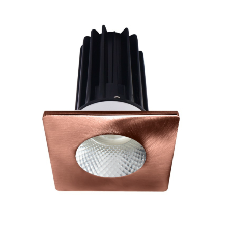 Lotus LED Lights LED-2-S8W2-40K-2RRDM-2STCP 2" LED Recessed Downlight - 8W - 4000K - 620 Lumens - Diamond Reflector - Square Copper Trim - 120V