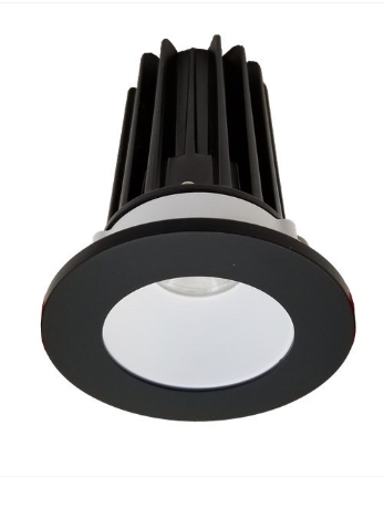 Lotus LED Lights LED-2-S8W2-40K-2RRWH-2RTBK 2" Led Recessed Downlight - 8w - 4000k - 620 Lumens - White Reflector - Round Black Trim - 120v