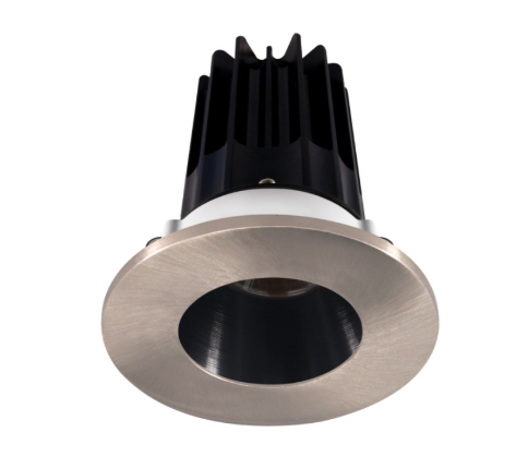 Lotus LED Lights LED-2-S8W2-5CCT-2RRBK-2RTBN-60D 2" LED Recessed Downlight - 8W - CCT Selectable - Black Reflector - Round Brushed Nickel Trim - 120V - 60° Beam Angle