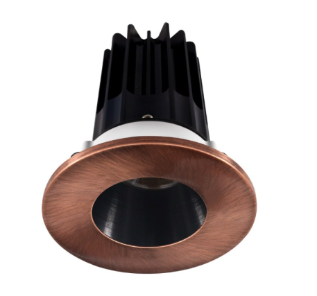 Lotus LED Lights LED-2-S8W2-5CCT-2RRBK-2RTCP-60D 2" LED Recessed Downlight - 8W - CCT Selectable - Black Reflector - Round Copper Trim - 120V - 60° Beam Angle