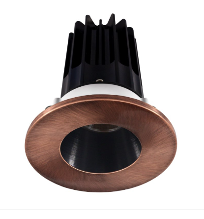 Lotus LED Lights LED-2-S8W2-5CCT-2RRBK-2RTCP 2" Led Recessed Downlight - 8w - 27k / 3k / 35k / 4k / 5k - Black Reflector - Round Copper Trim - 120v