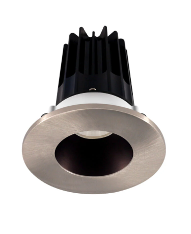 Lotus LED Lights LED-2-S8W2-5CCT-2RRBZ-2RTBN-60D 2 inch Recessed Downlight 8W LED 5CCT 600 lm - 60° Beam Angle - Bronze Reflector - Round Brushed Nickel Trim - Type IC Damp Air-Tight T24 CRI 90+