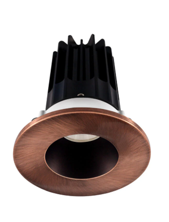 Lotus LED Lights LED-2-S8W2-5CCT-2RRBZ-2RTCP-60D 2 inch Recessed Downlight 8W LED 5CCT 600 lm - 60° Beam Angle - Bronze Reflector - Round Copper Trim - Type IC Damp Air-Tight T24 CRI 90+